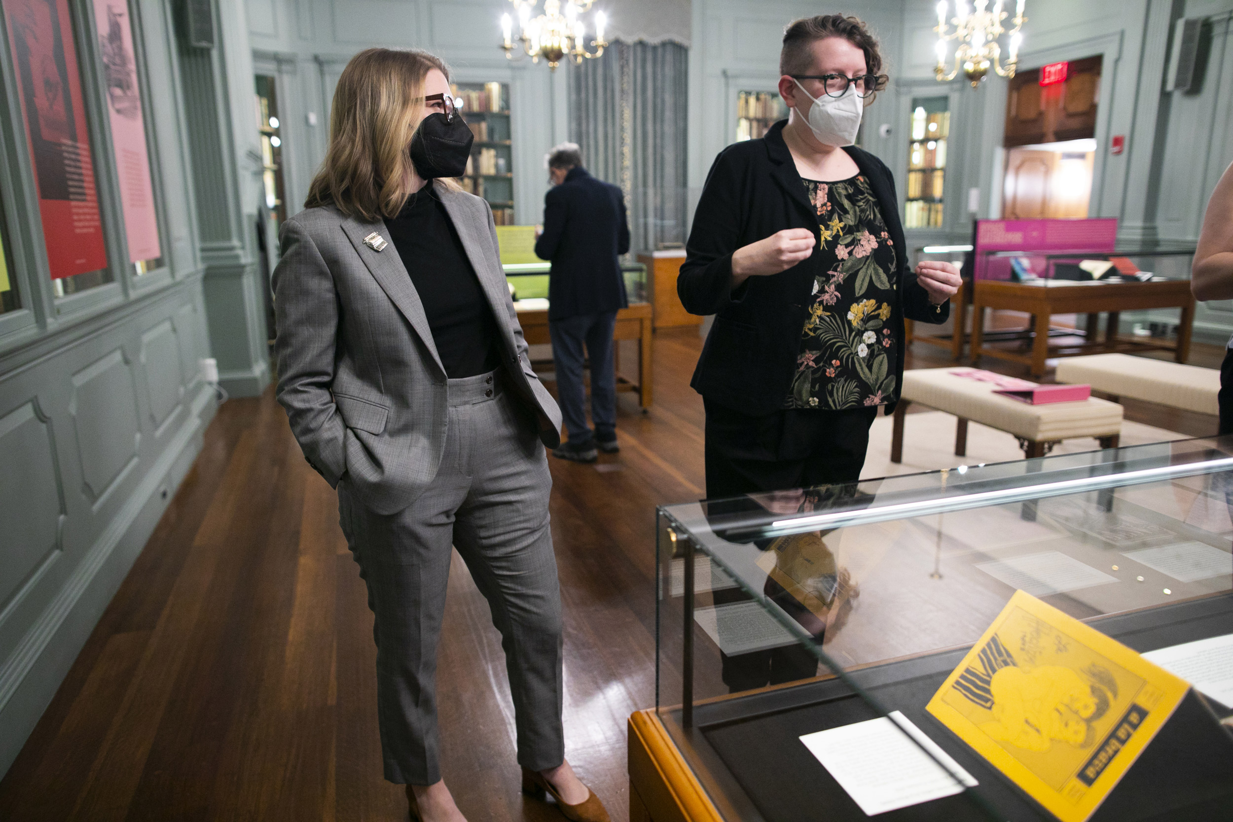 Christine Jacobson and Kristine Greive at Houghton Library.