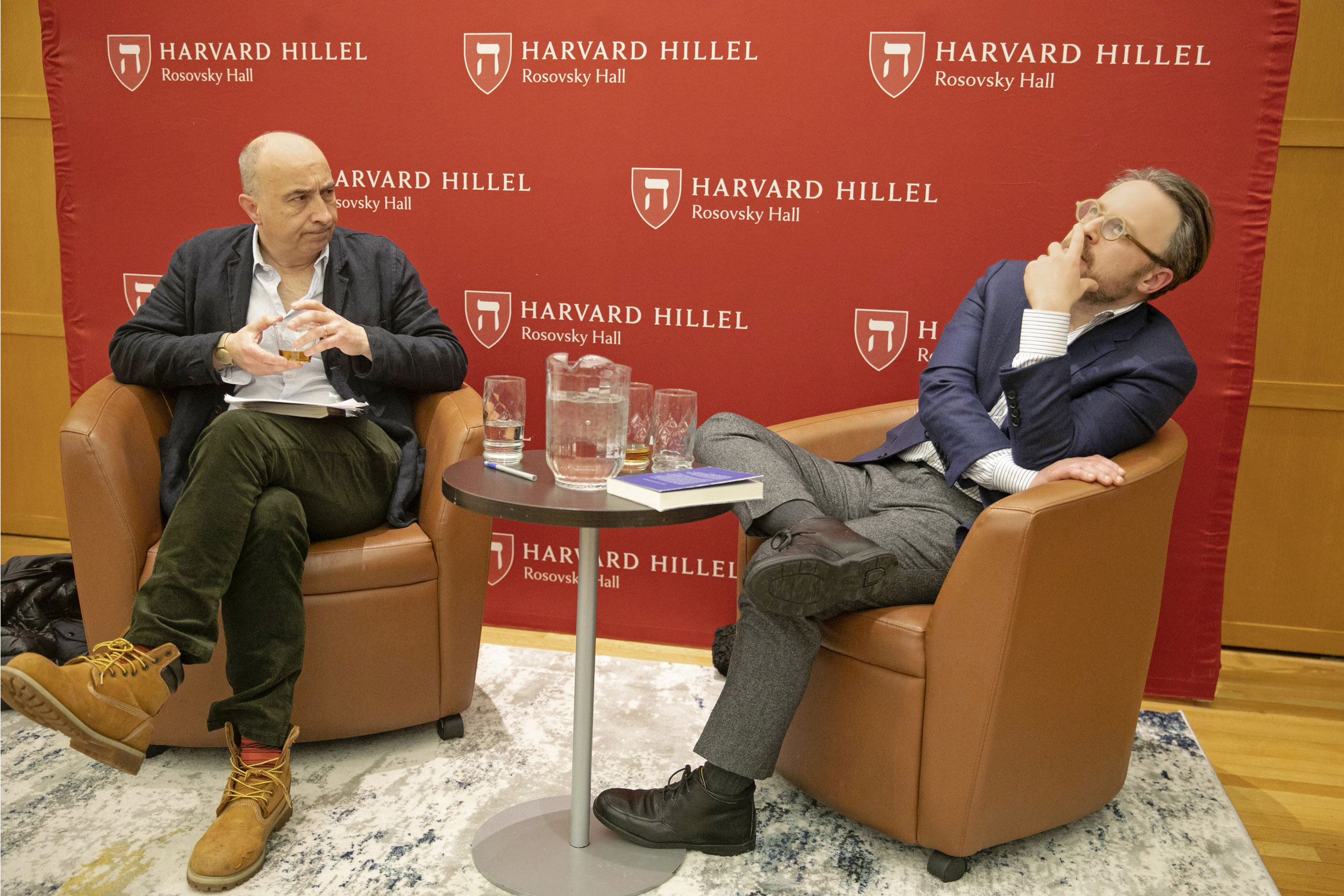 James Woods, left, and author Joshua Cohen.