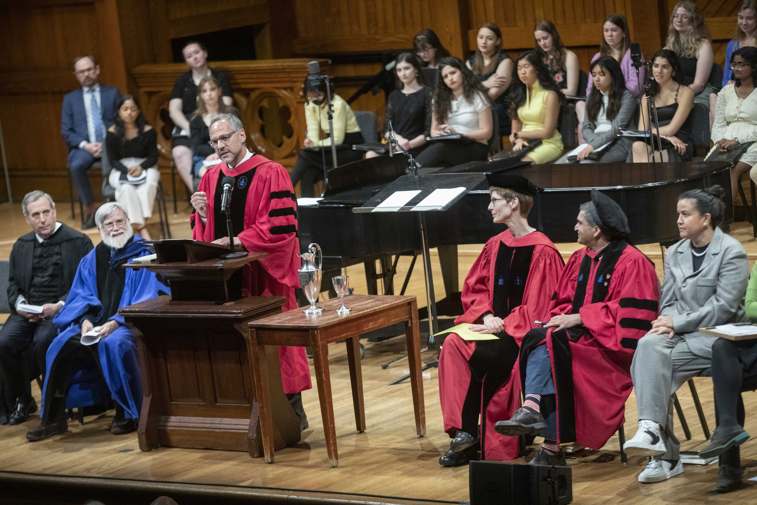 Adam Falk, theoretical physicist and president of the Alfred P. Sloan Foundation speaks at the 2023 Phi Beta Kappa Literary Exercises