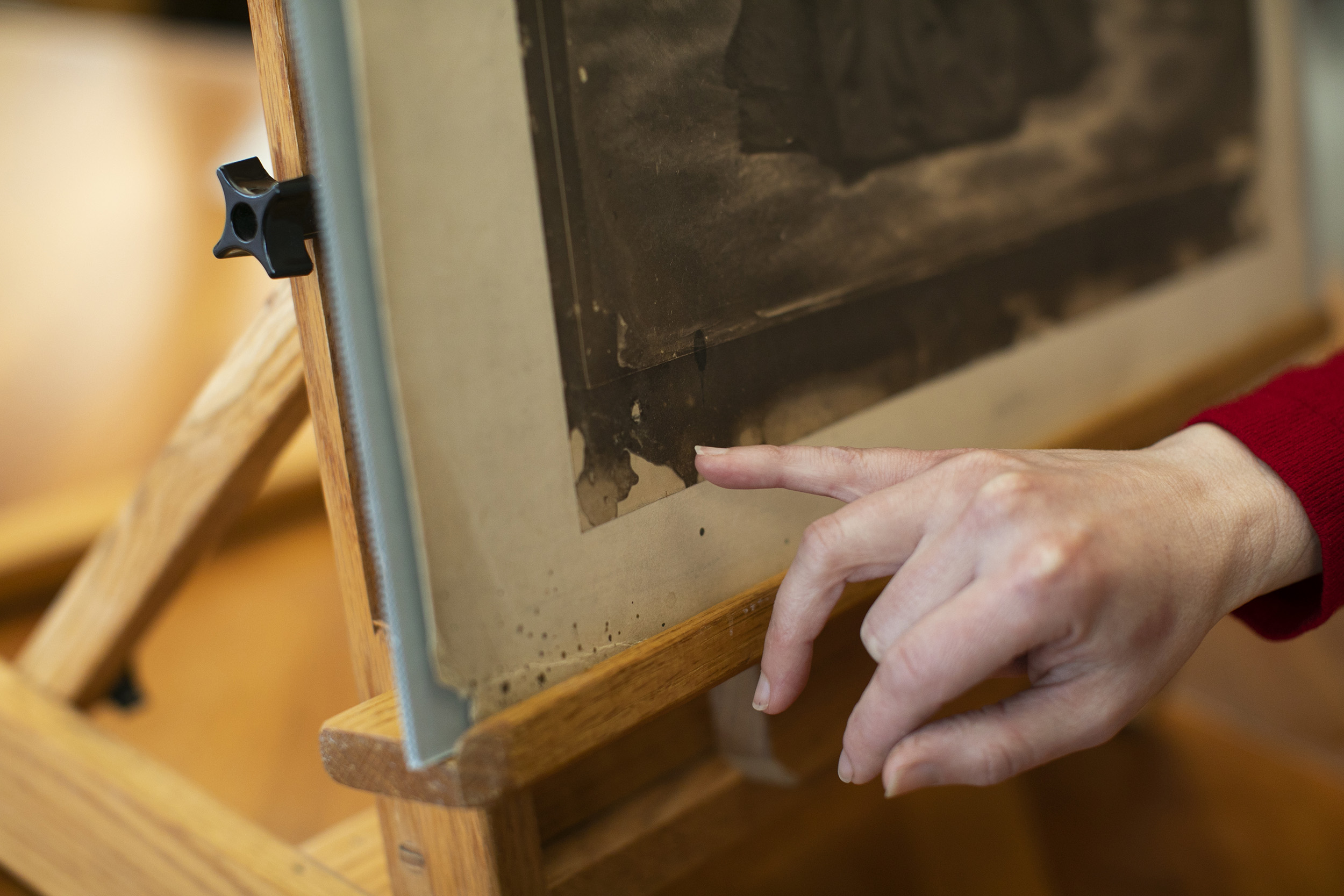 Uneven edges of Teresa Sickles image on salted paper were not cropped out by the printmaker.