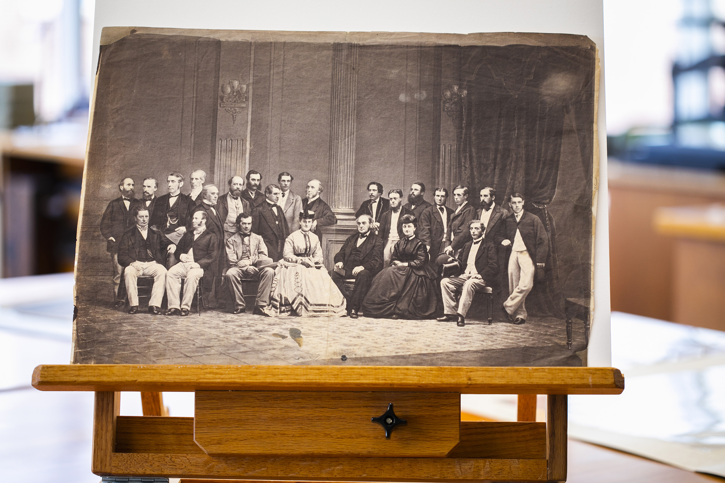 Group portrait on a pedastal.