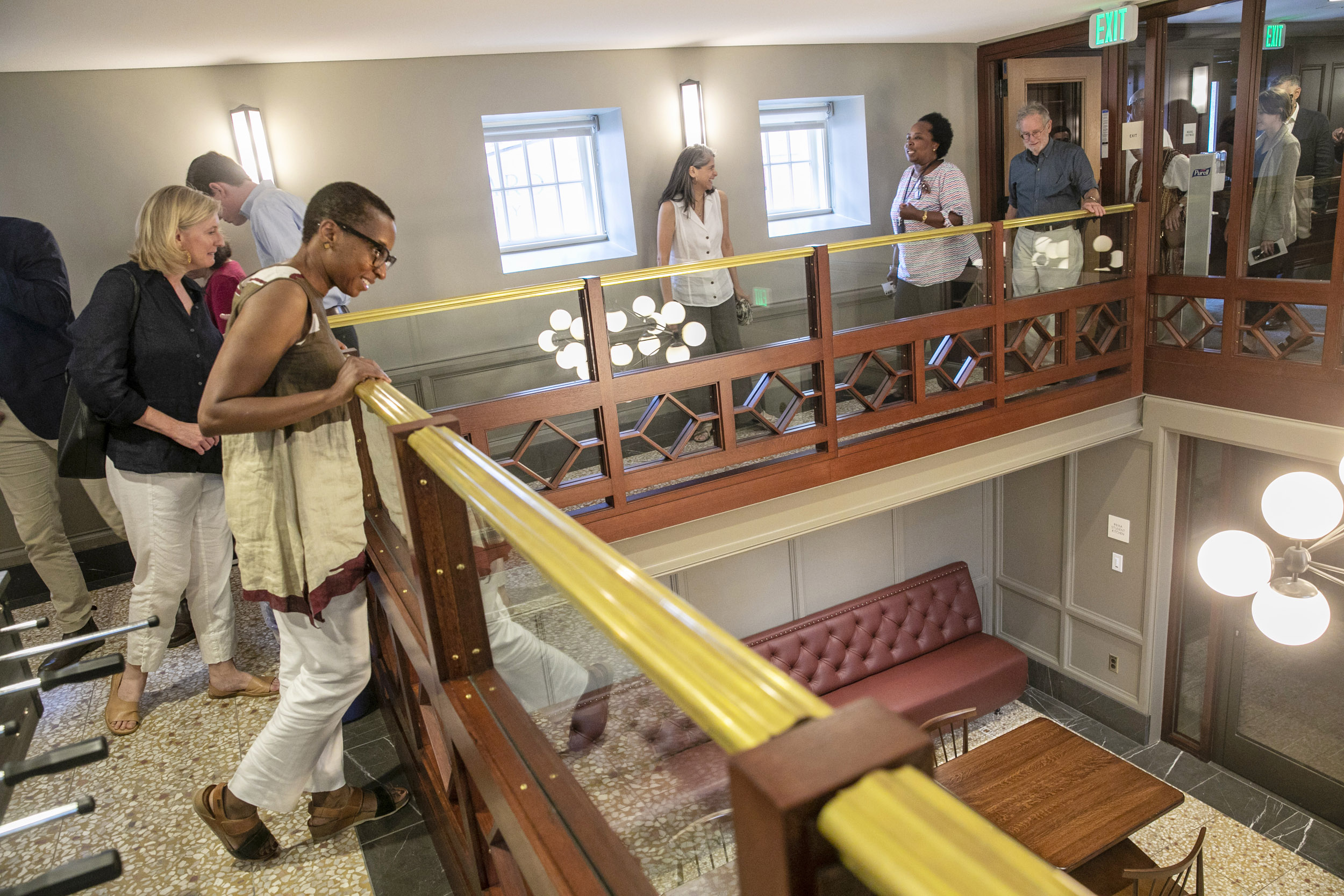 President Claudine Gay looking at common space.