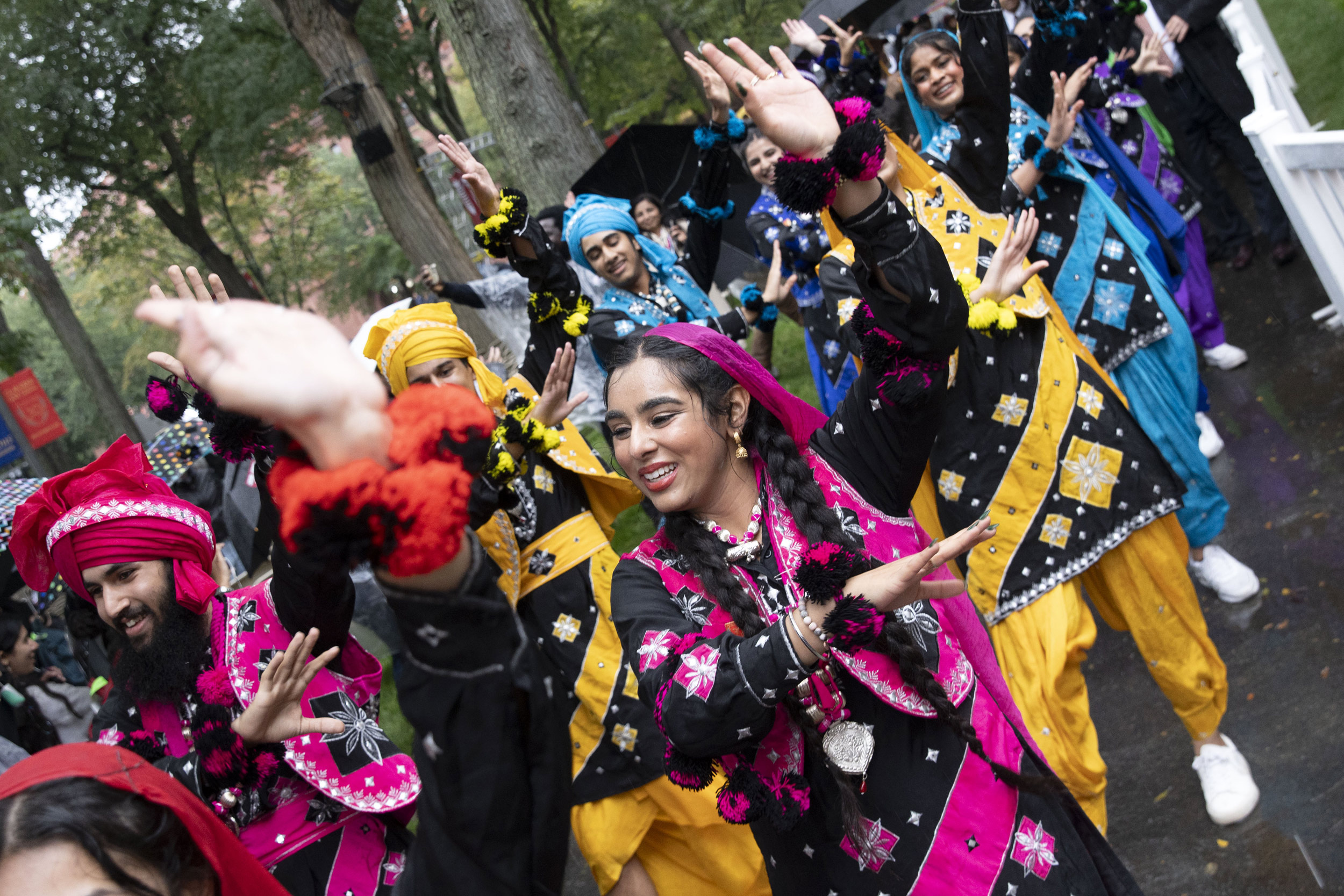 Harvard Bhangra performers dance.