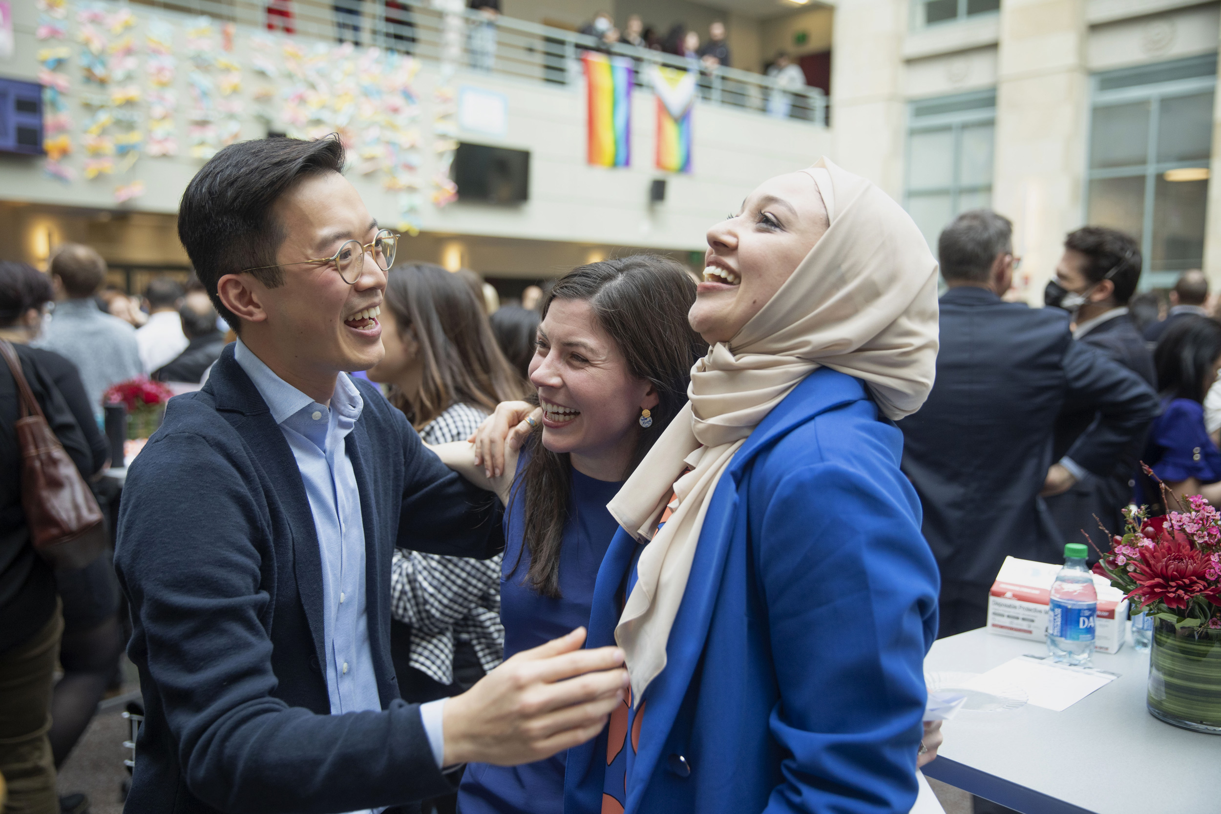 Medical students during Match Day in the Tosteson Medical Education Center at the Harvard Medical School.