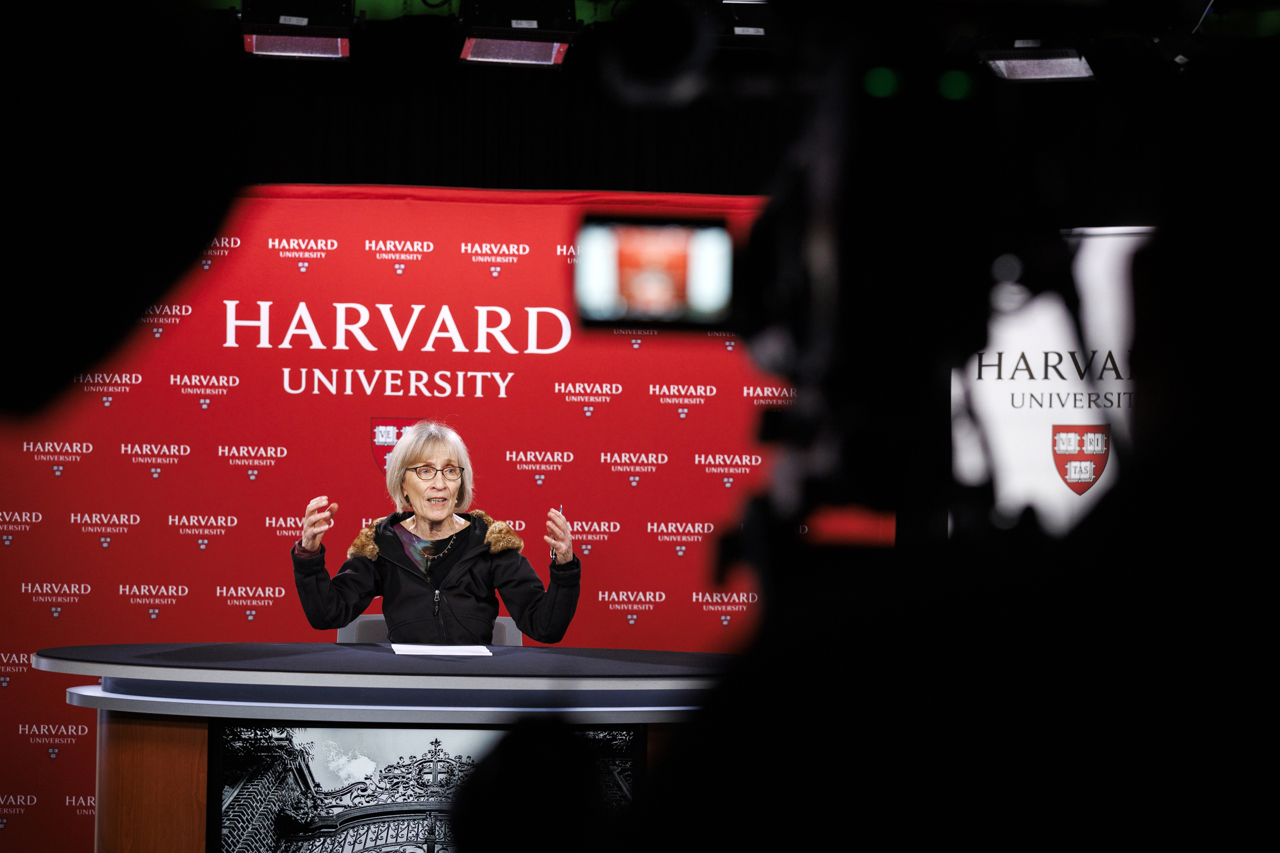 Harvard Professor Claudia Goldin at the press conference after winning a Nobel.