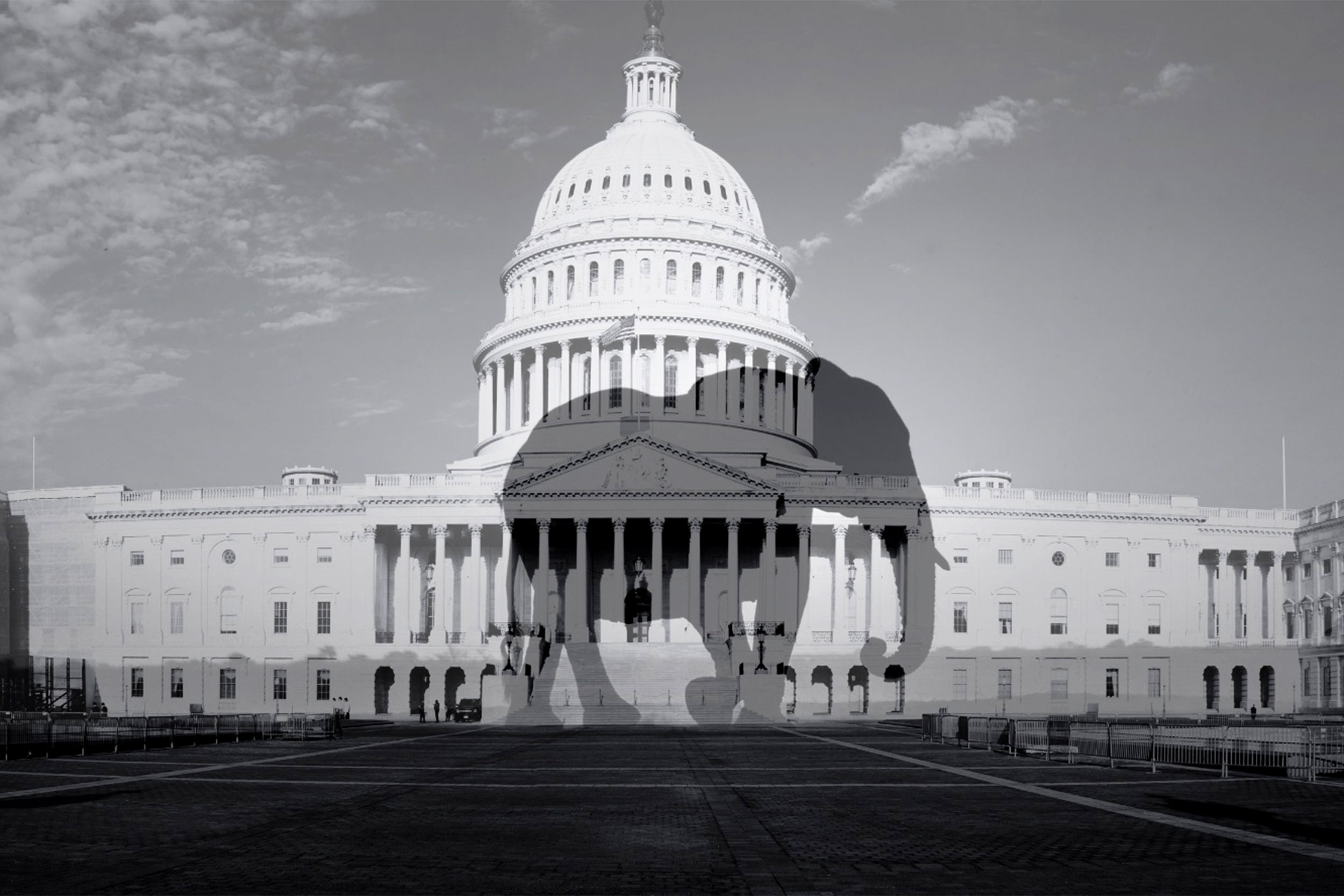 Shadow of Republican Elephant on Capitol Hill.