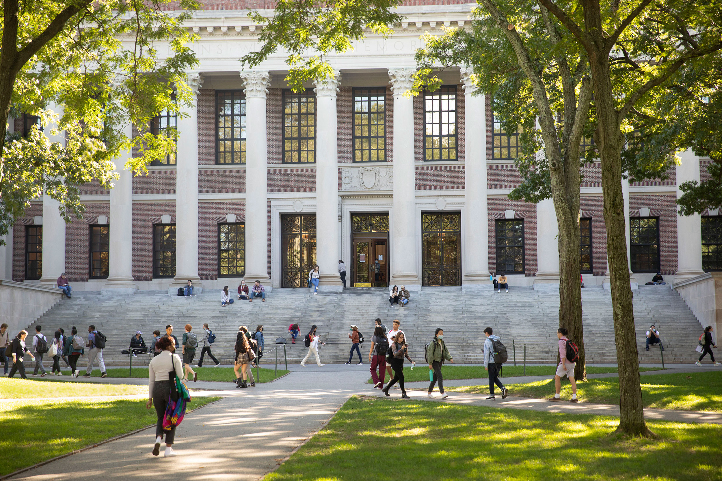 Widener Library in Harvard Yard.