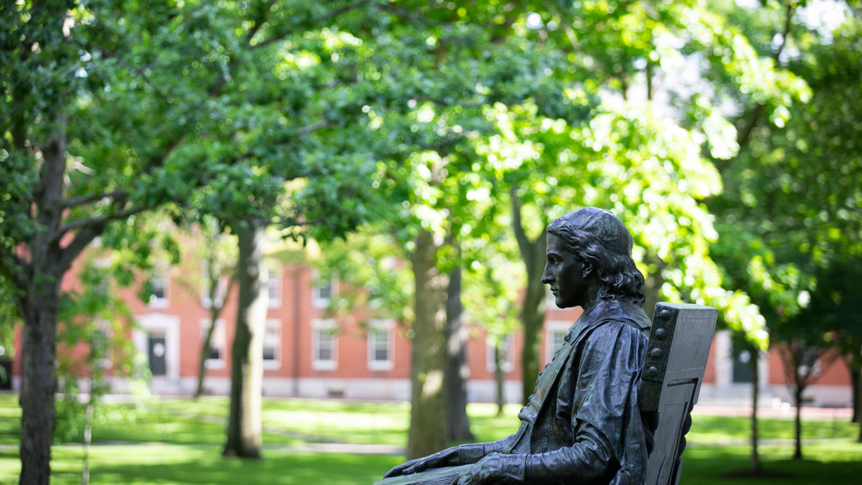 John Harvard Statue in Harvard Yard.