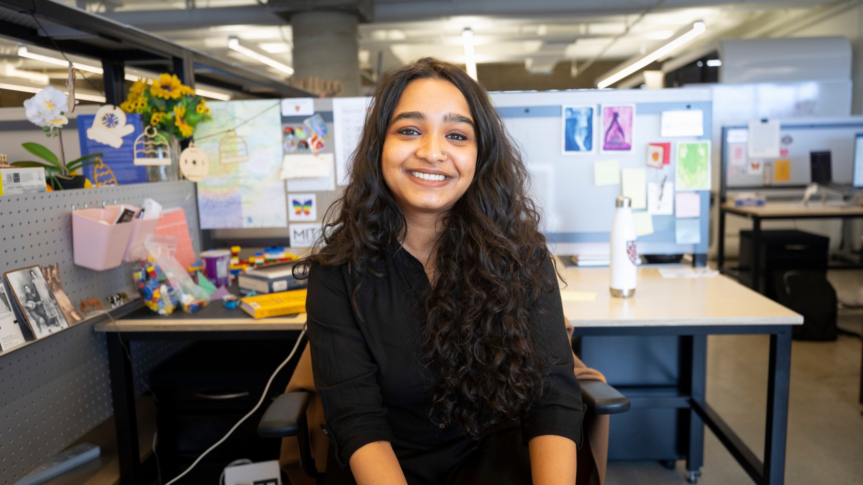 Portrait of Priyanka Pillai inside the Design School.