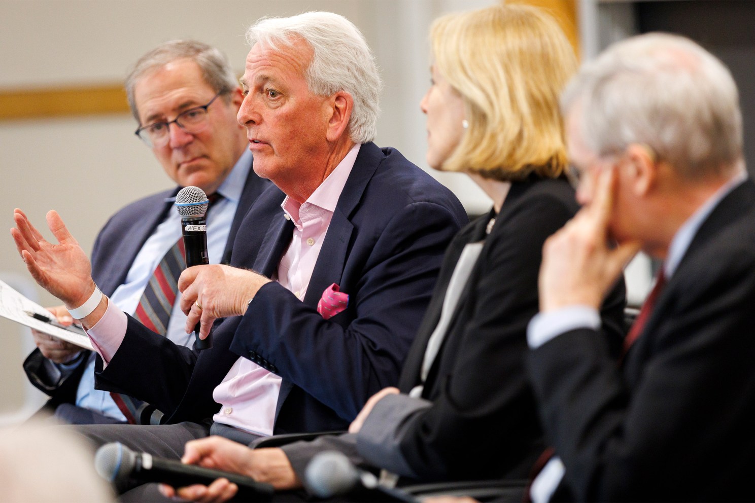 Moderator David E. Sanger (from left) with Ivo Daalder, Karen Donfried, and Stephen Hadley.