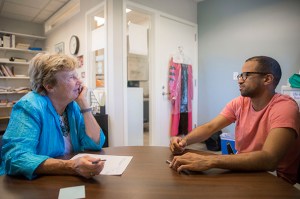 Caetano Hanta-Davis '18 meets with Katherine Merseth, Senior Lecturer on Education