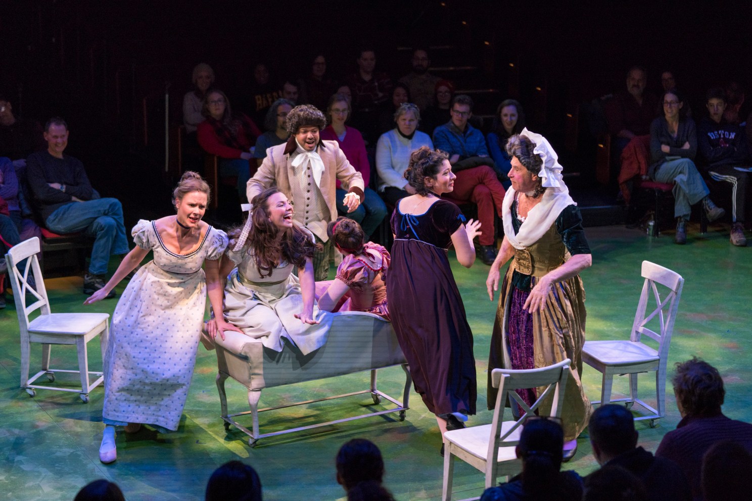 The cast of "Sense & Sensibility" rehearses.