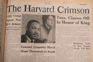 The Harvard Crimson’s April 8, 1968, front page.