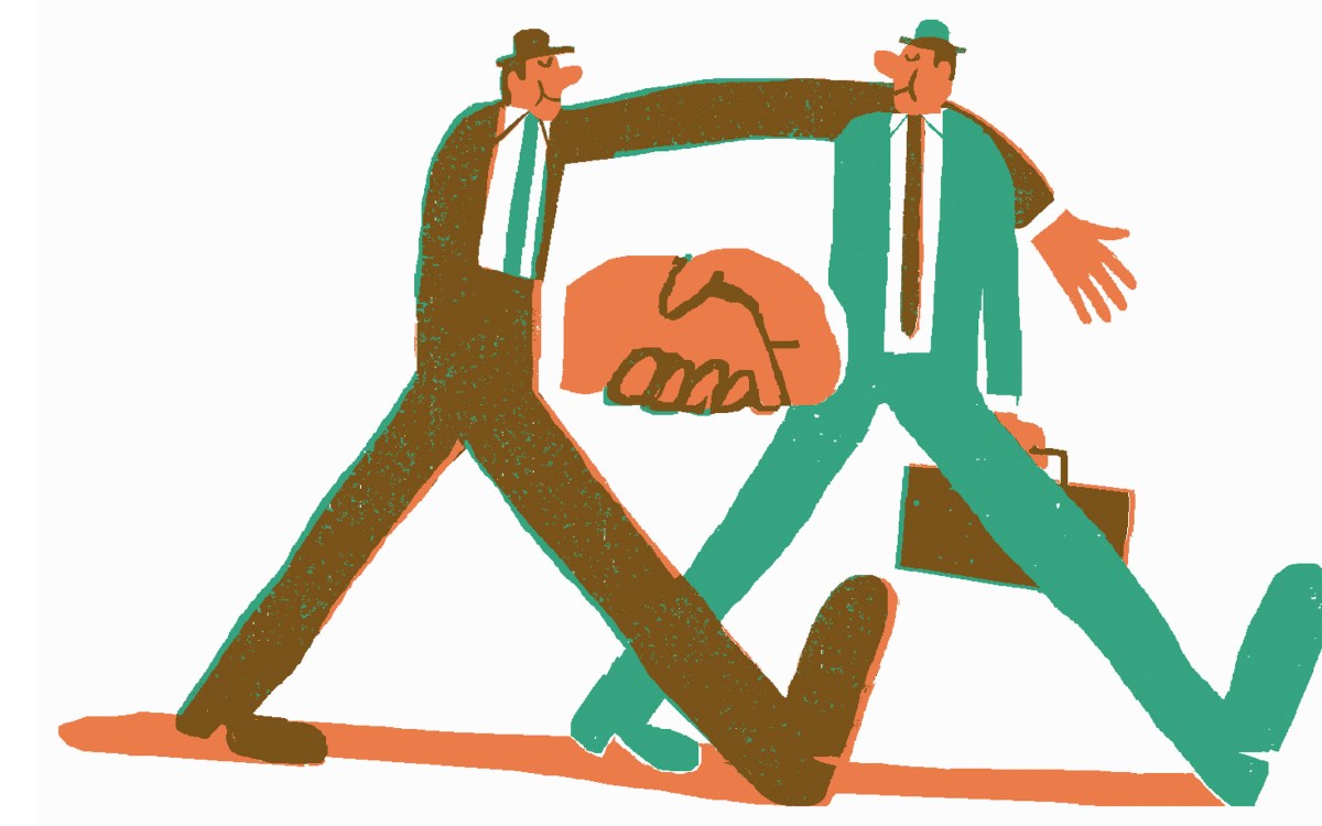 Illustration of businessmen shaking hands