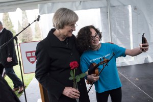Ana Isabel Cardona and Drew Faust