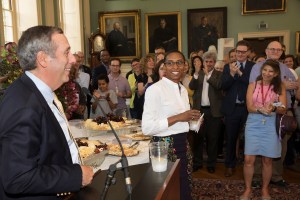 Larry Bacow and Claudine Gay.