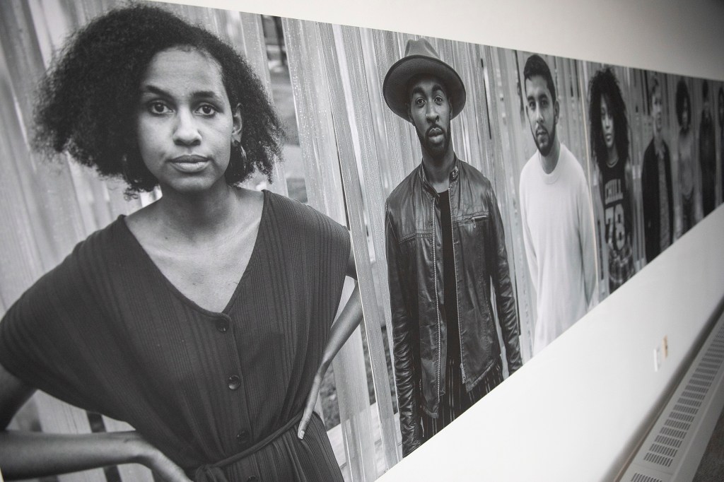 Portraits at the exhibit.