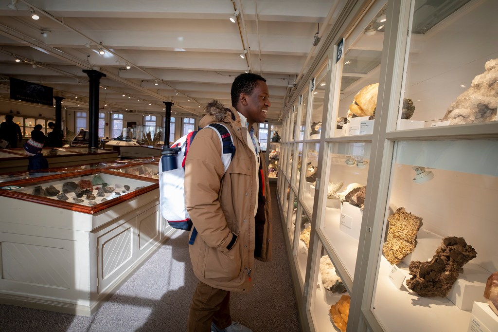 Victor Agbafe at the Harvard Museum of Natural History.