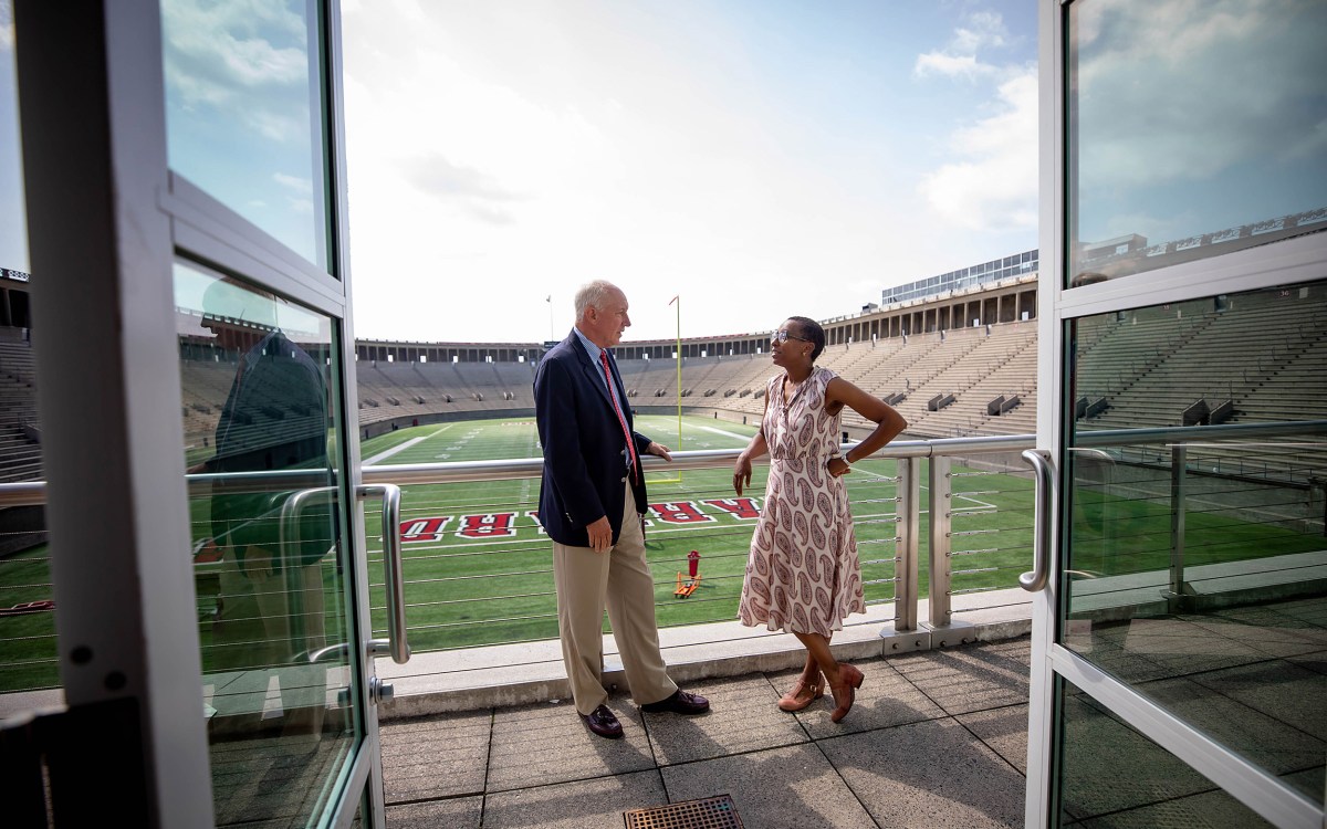 Dean, Claudine Gay and Athletics Director Bob Scalise