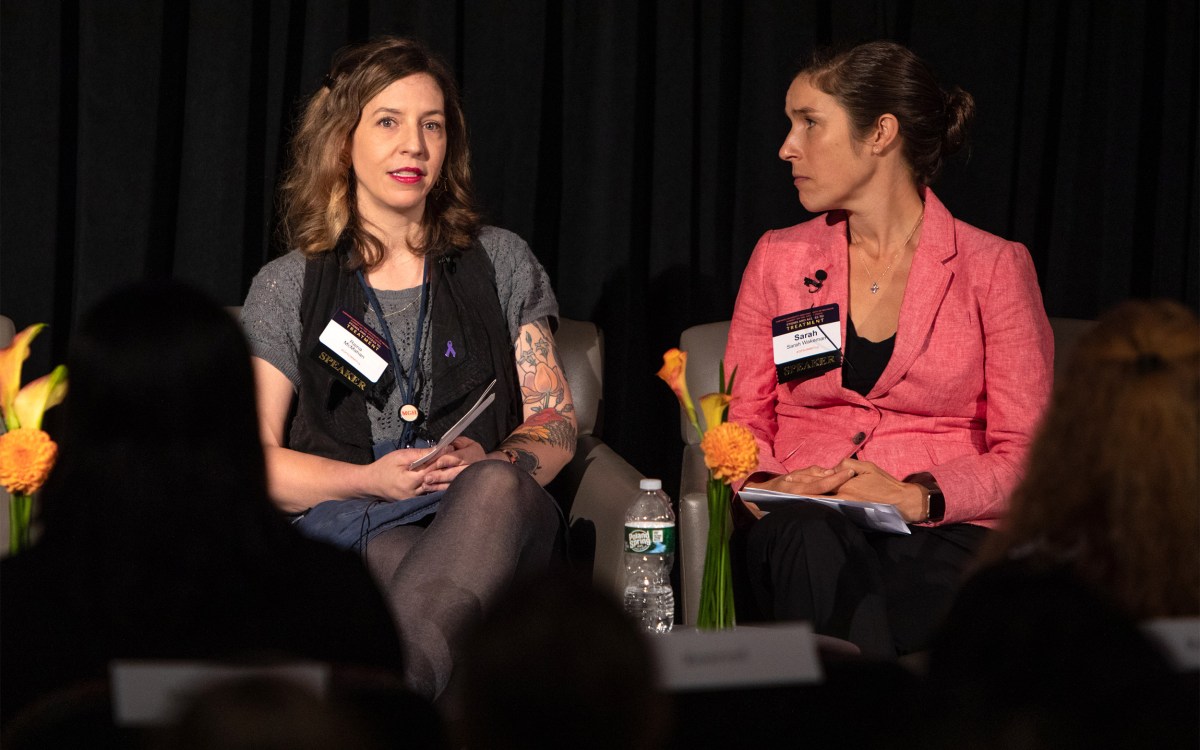 Raina McMahan and Dr. Sarah Wakeman at the confernce