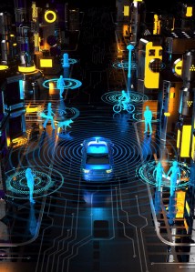 Illustration of people walking around.