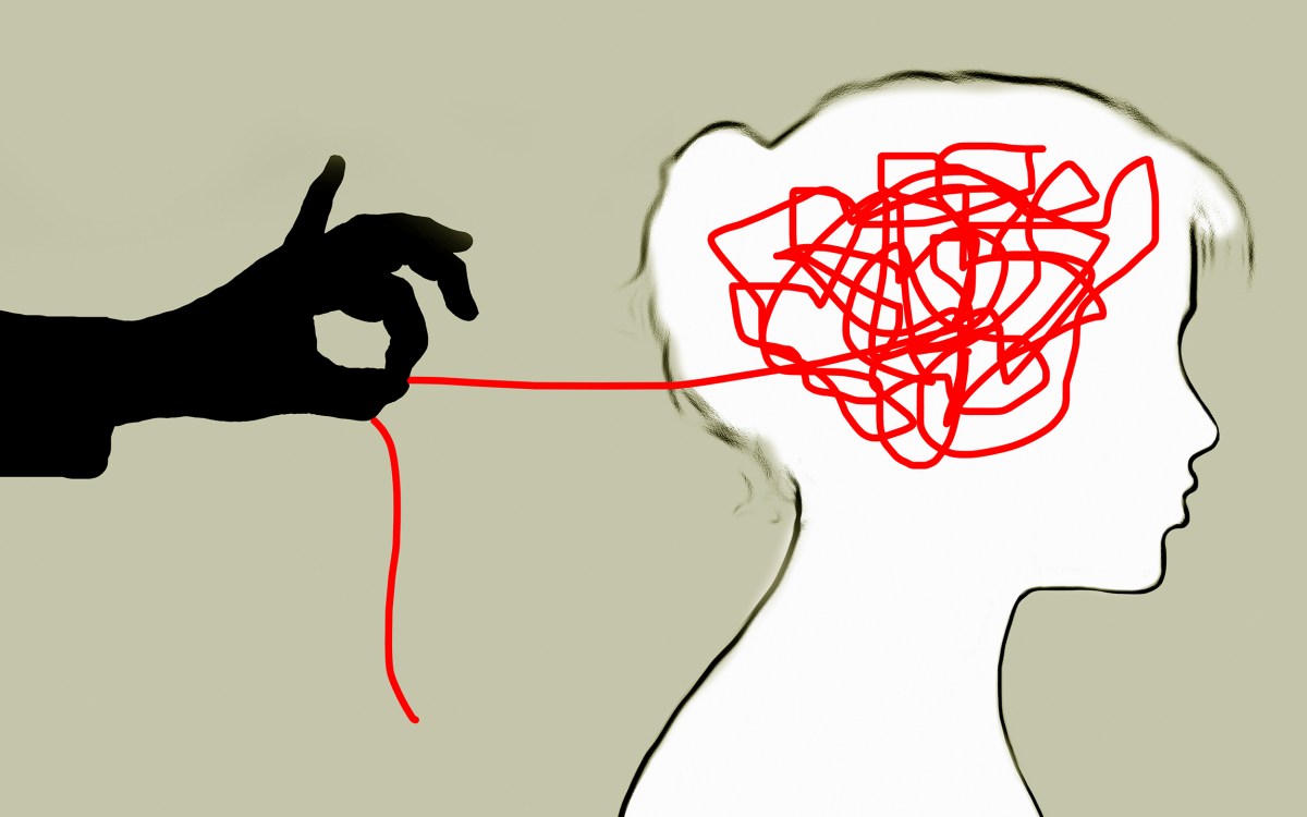 Illustration of a person having stress unraveled.