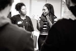 Women from the Studio speaking.