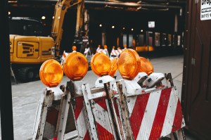 Road barriers.