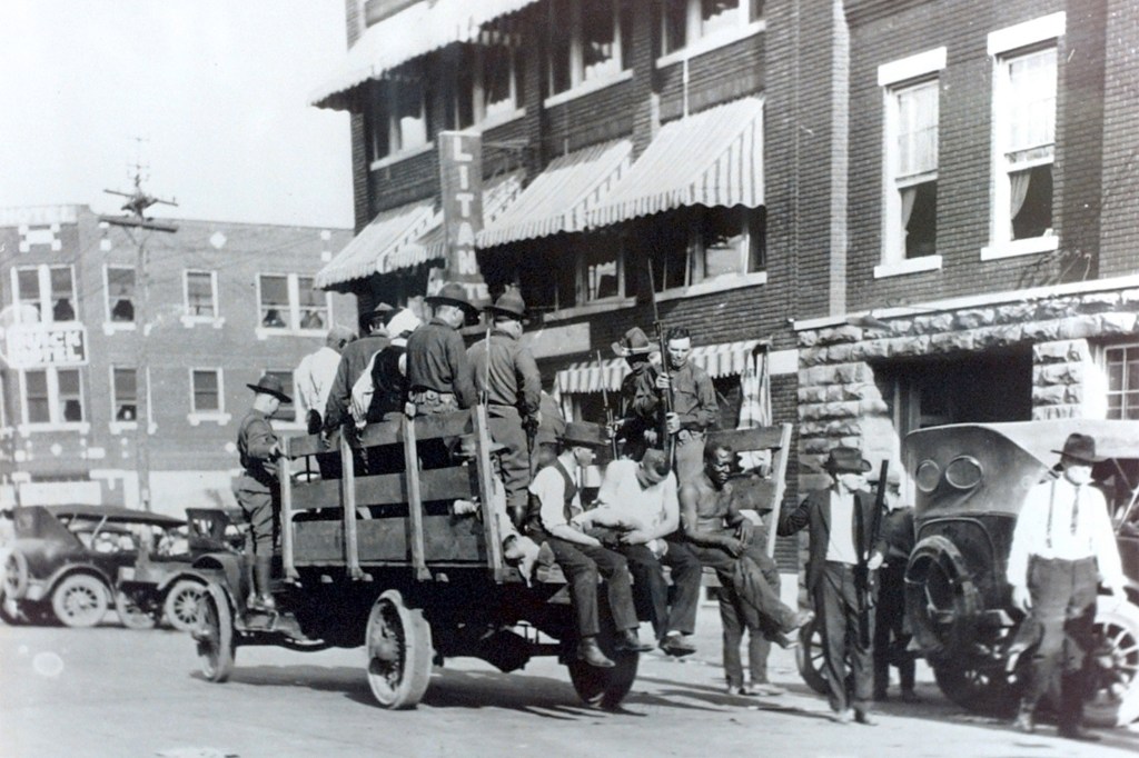 Tulsa resident being taken to the Brady Theater.