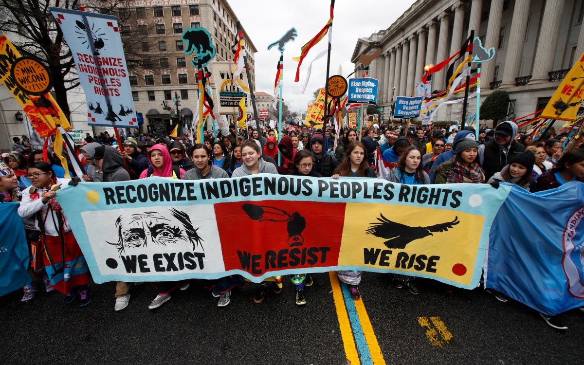 Native Americans protesting