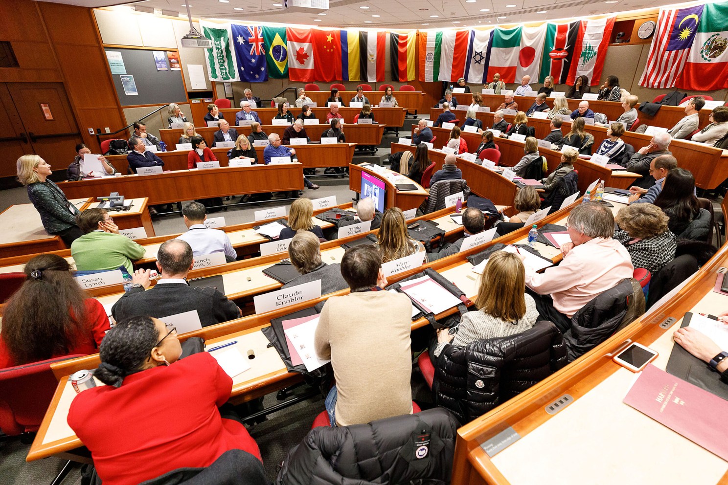 People sitting in a lecture hall.