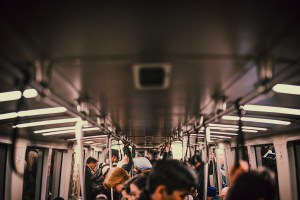 People on a subway.