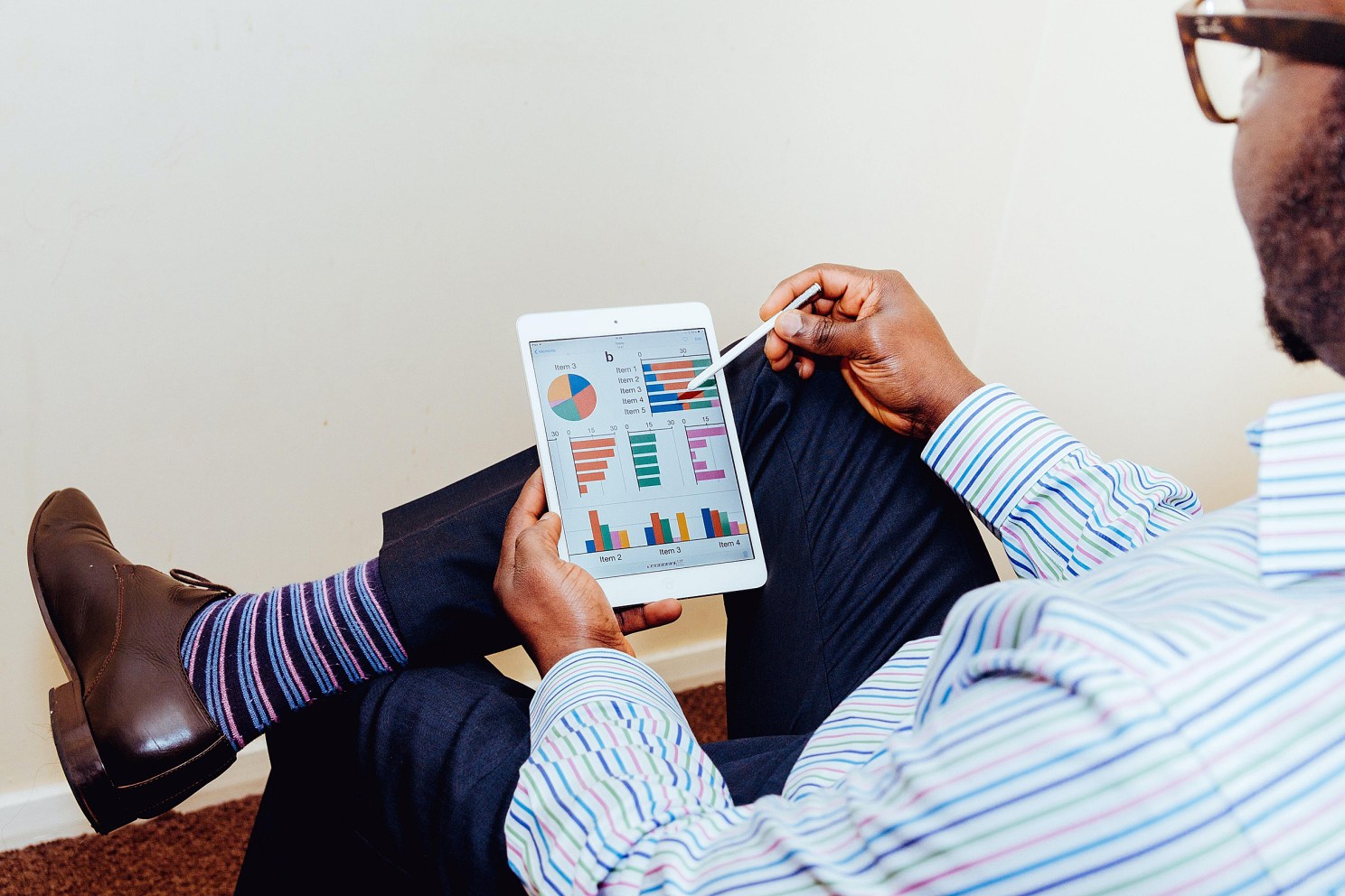 Person using a tablet.