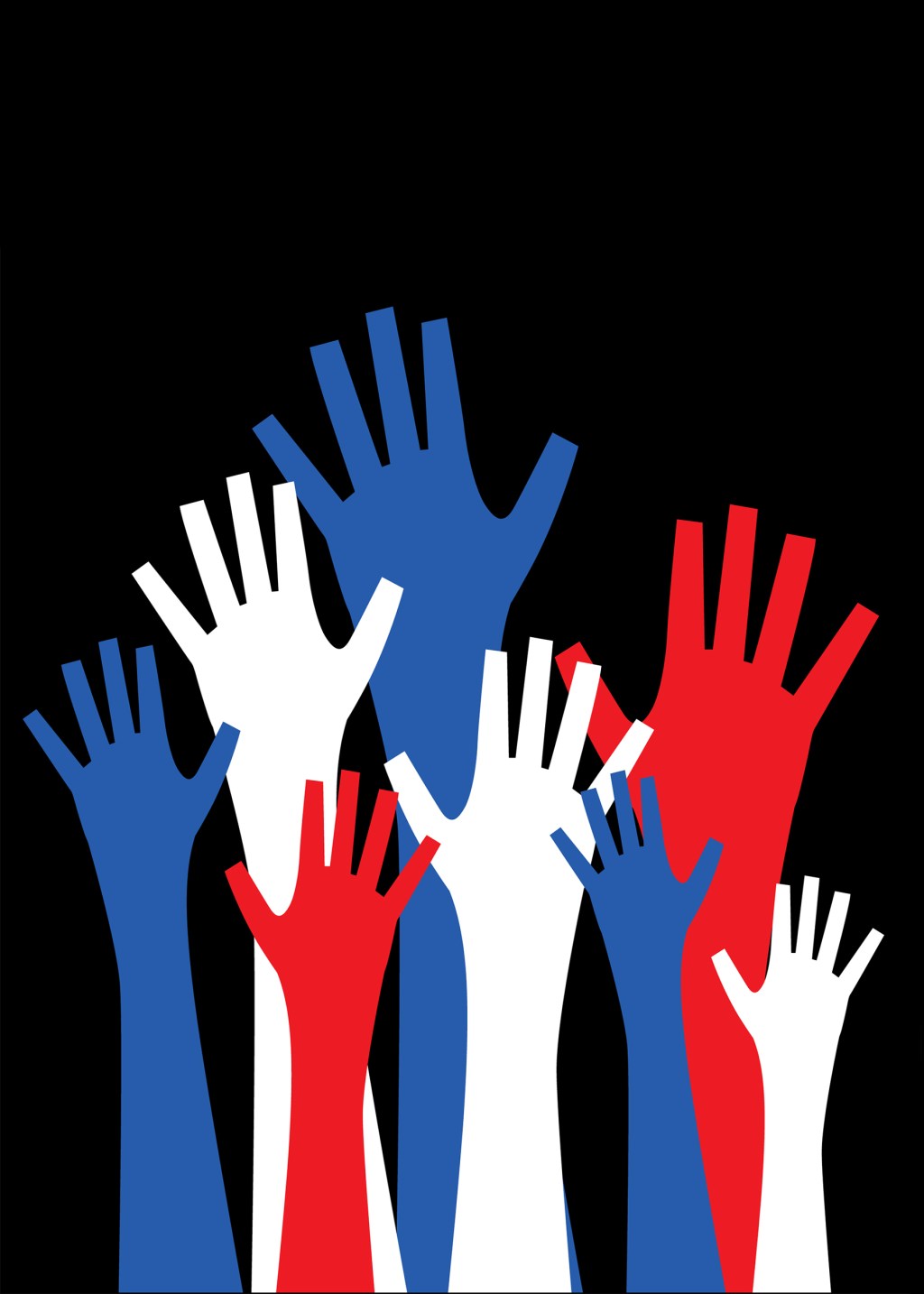 Raised hands illustration.