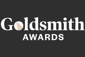 Goldsmith logo on black background.