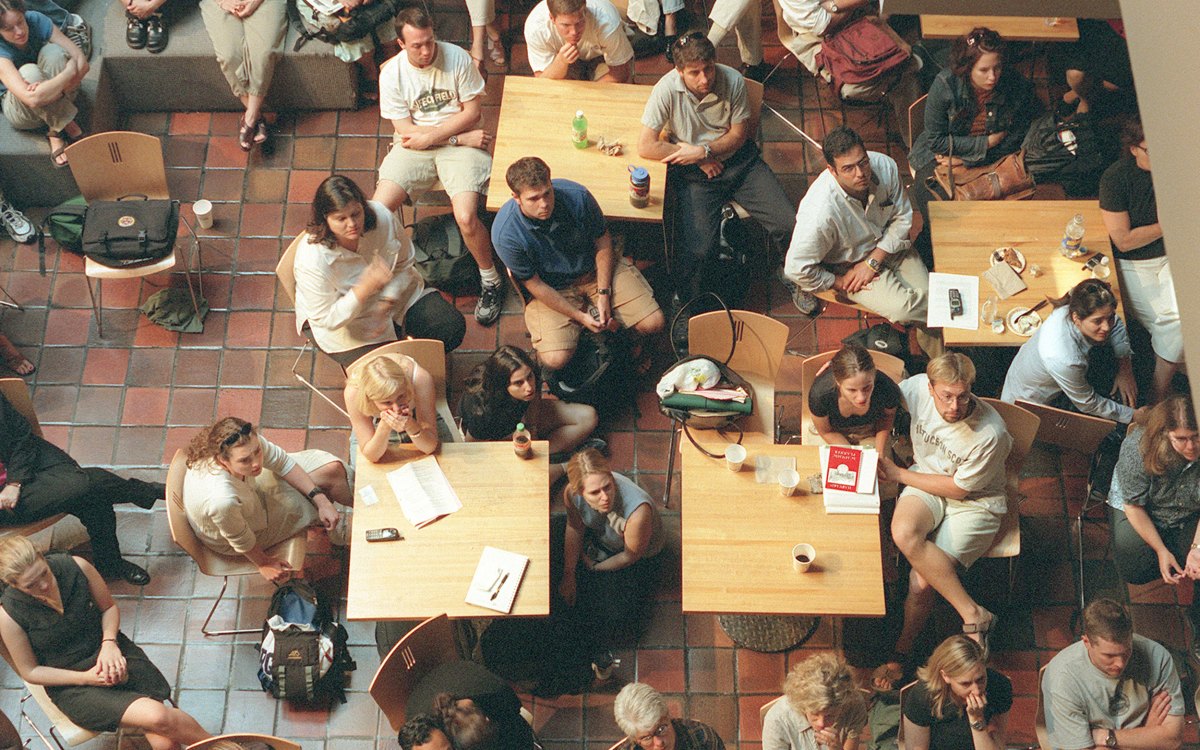 Harvard students watching 9/11 unfold.