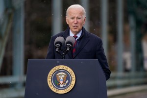 Joe Biden speaks in New Hampshire.