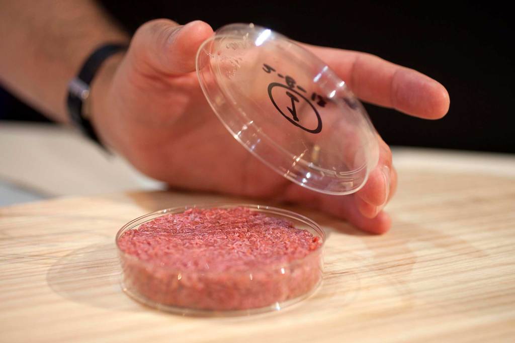 Lab-grown burger.