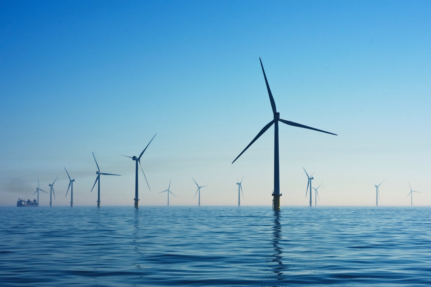 Turbines in the water.