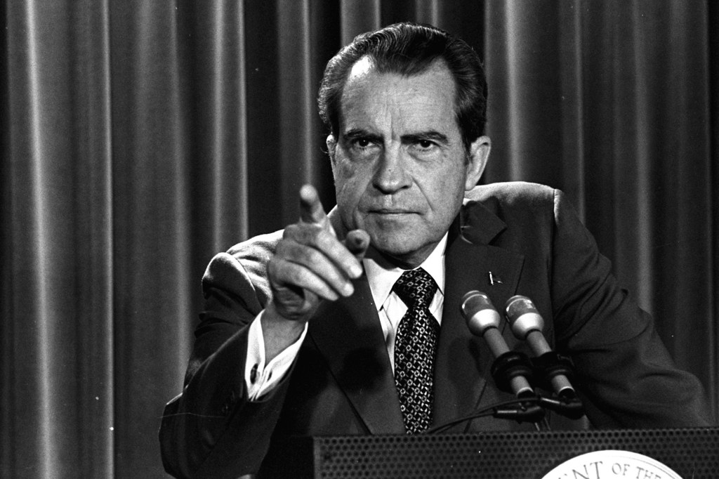 Nixon at news conference n 1973.