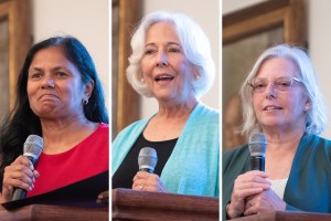 Babu Krishnamurthy (from left), Martha Montello, and Lisa Moses.