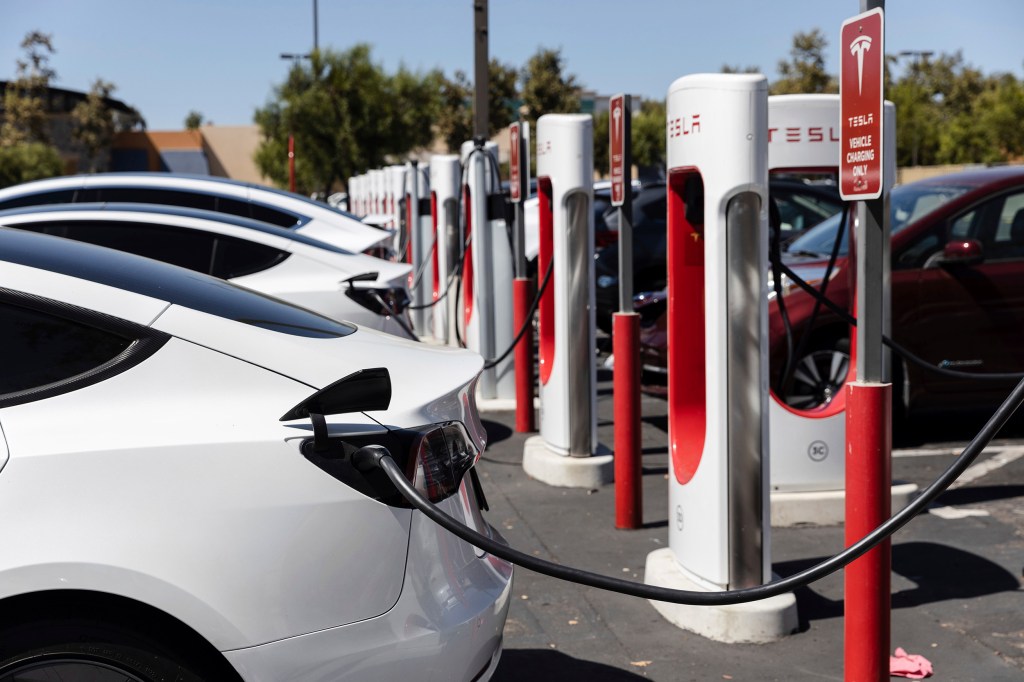 Electric cars charging.