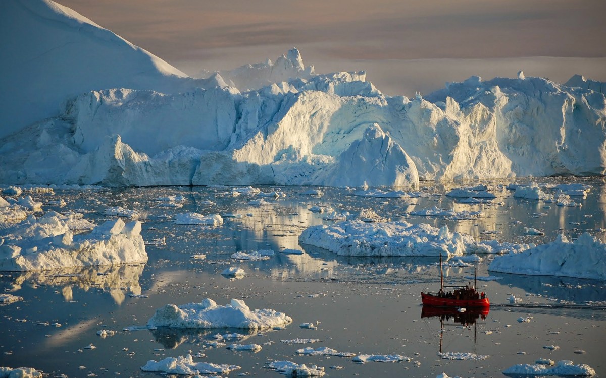 Icebergs in Disko Bay, Greenland.