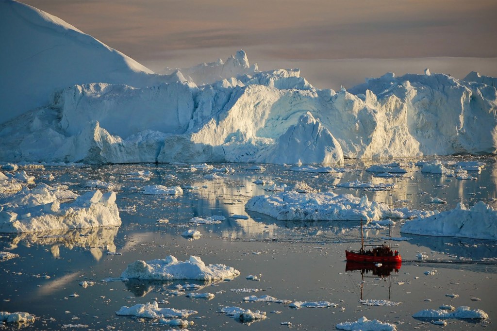 Icebergs in Disko Bay, Greenland.