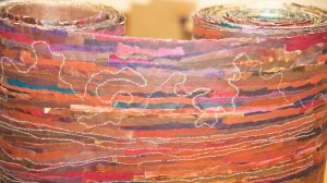 The 160-foot-long substrate created of silk and gampi.