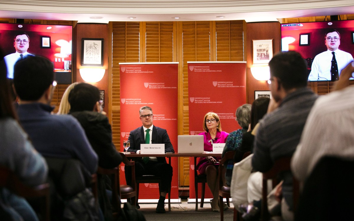 Dmytro Kuleba, the Minister of Foreign Affairs of Ukraine. Eric Rosenbach (left) and Paula Dobriansky