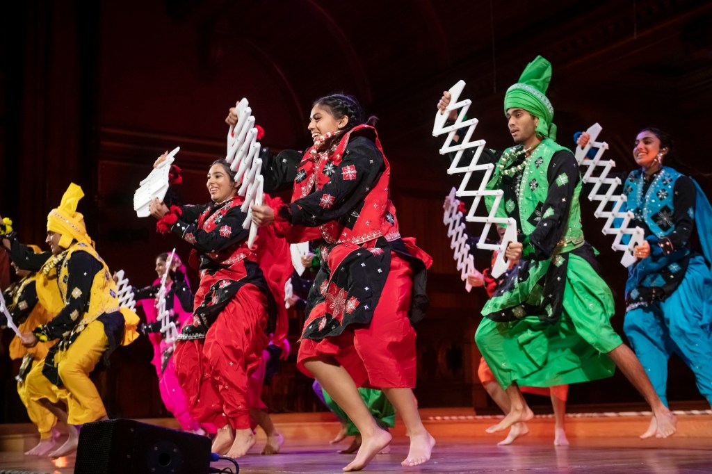 Harvard College Bhangra performs.