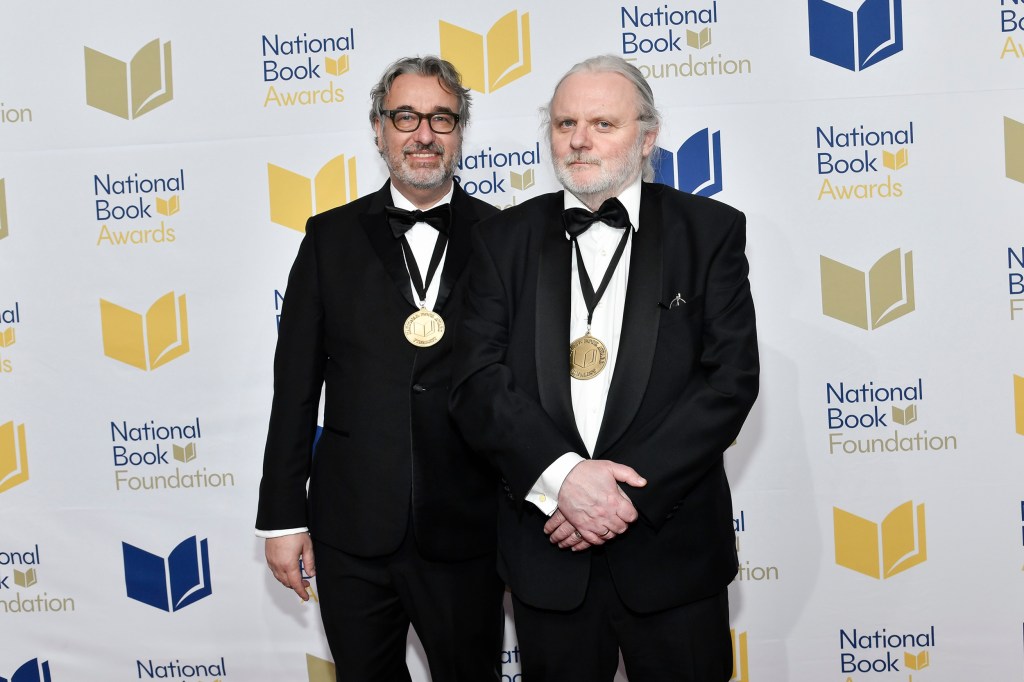 Damion Searls and Jon Fosse at the National Book Awards in 2022.