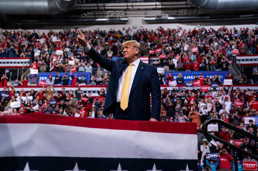 Donald Trump campaigning in Colorado Springs in February 2020.