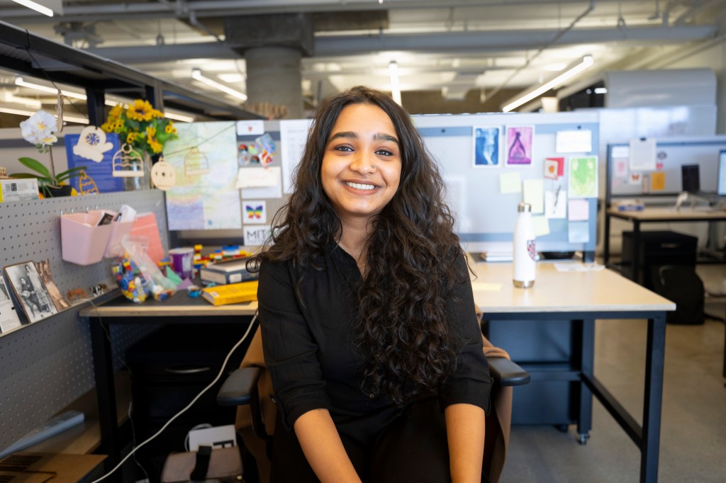 Portrait of Priyanka Pillai inside the Design School.